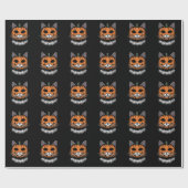 Halloween kat, pompoen gezicht cadeaupapier (Vlak)
