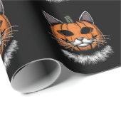 Halloween kat, pompoen gezicht cadeaupapier (Rol Hoek)
