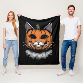 Halloween kat, pompoen gezicht fleece deken