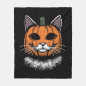 Halloween kat, pompoen gezicht fleece deken (Voorkant)