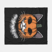 Halloween kat, pompoen gezicht fleece deken (Voorkant (Horizontaal))
