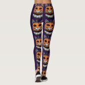 Halloween kat, pompoen gezicht leggings (Achterkant)