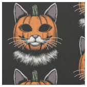 Halloween kat, pompoen gezicht stof (Close Up)