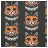 Halloween kat, pompoen gezicht stof (Swatch)