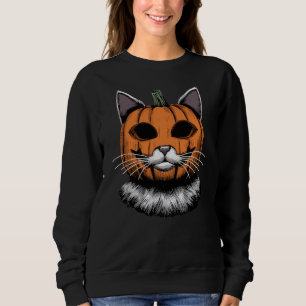 Halloween kat, pompoen gezicht trui