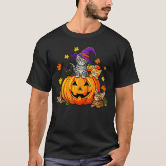 Halloween Kat Pompoen Griezelig Seizoen Mannen Vro T-shirt