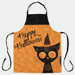 Halloween/kat/pompoen/herfst Schort