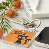 Halloween/kat/pompoen/herfst sleutelhanger (Voorkant Rechts)