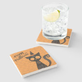 Halloween/kat/pompoen/herfst Stenen Onderzetter (Zijkant)