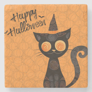 Halloween/kat/pompoen/herfst Stenen Onderzetter