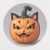 Halloween Kat-pompoen Labels (Design 1)