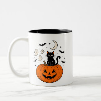 Halloween Kat Pompoen Mok | Schattige Zwarte Kat K