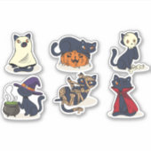 HALLOWEEN KAT POSEERT VECTOR SET STICKER (Voorkant)