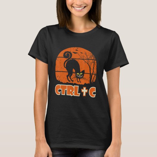Halloween Kat Quote Ctrl+c Cool Halloween 2022 T-shirt (Voorkant)
