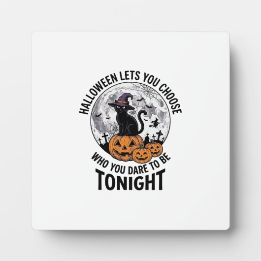 Halloween Kat Quote Griezelen Pompoen Heks Gravure Fotoplaat (Voorkant)