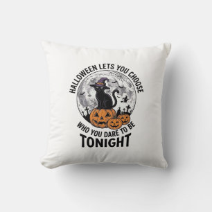 Halloween Kat Quote Griezelen Pompoen Heks Gravure Kussen