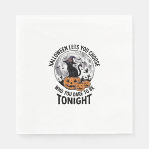 Halloween Kat Quote Griezelen Pompoen Heks Gravure Servet