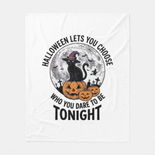 Halloween Kat Quote Griezelige Pompoen Heks Gravur Fleece Deken