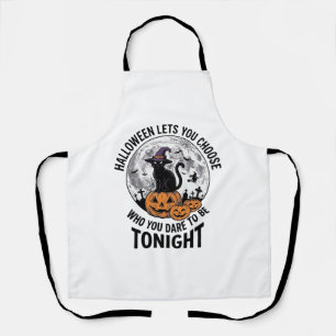 Halloween Kat Quote Griezelige Pompoen Heks Gravur Schort