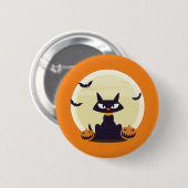Halloween Kat Ronde Button 5,7 Cm (Voorkant /achterkant)