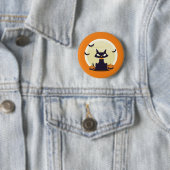 Halloween Kat Ronde Button 5,7 Cm (In situ)