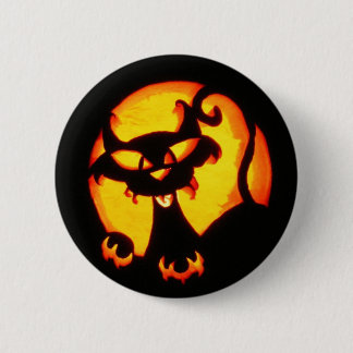 halloween kat ronde button 5,7 cm