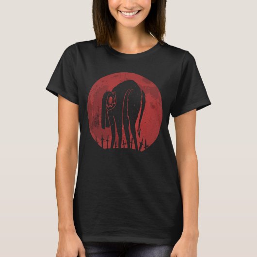 Halloween kat schedel pompoen eng t-shirt (Voorkant)