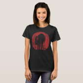 Halloween kat schedel pompoen eng t-shirt (Voorkant volledig)
