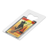 Halloween Kat Sitting Witches Pet Creditkaart Flessenopener (Achterkant Gekanteld)
