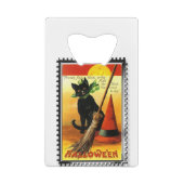 Halloween Kat Sitting Witches Pet Creditkaart Flessenopener (Achterkant)