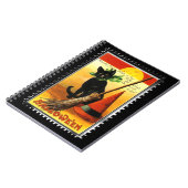 Halloween Kat Sitting Witches Pet Notitieboek (Linkerzijde)