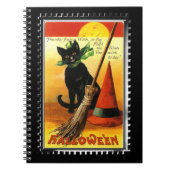 Halloween Kat Sitting Witches Pet Notitieboek (Voorkant)