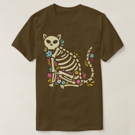 Halloween Kat Skelet 1 T-shirt (Design voorkant)