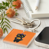 Halloween Kat Sleutelhanger (Voorkant Rechts)