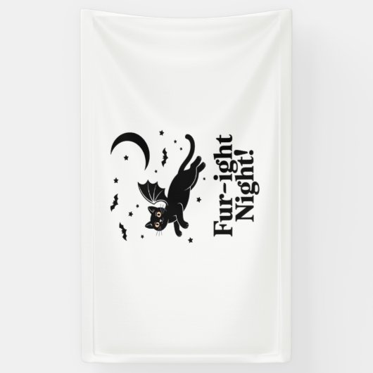 Halloween kat spookachtig en stijlvolle katachtige spandoek (Verticaal)