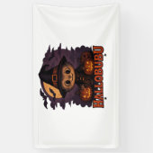 Halloween kat spookachtig en stijlvolle katachtige spandoek (Verticaal)