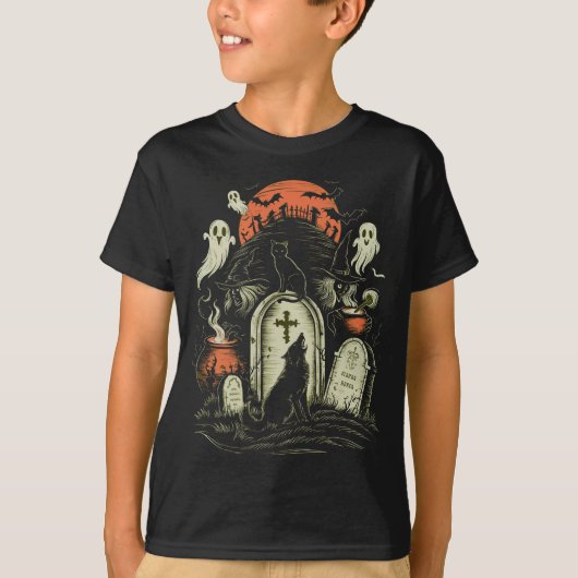 Halloween kat - Spooky Witch T-shirt (Voorkant)