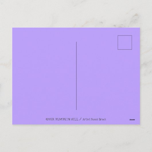 HALLOWEEN KAT SPRINGEN OVER POMPOEN, ZWART & PAARS FEESTDAGENKAART (Achterkant)