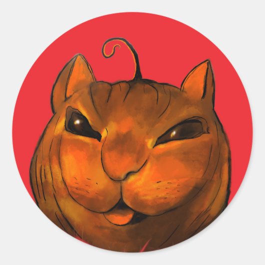Halloween Kat sticker (Voorkant)
