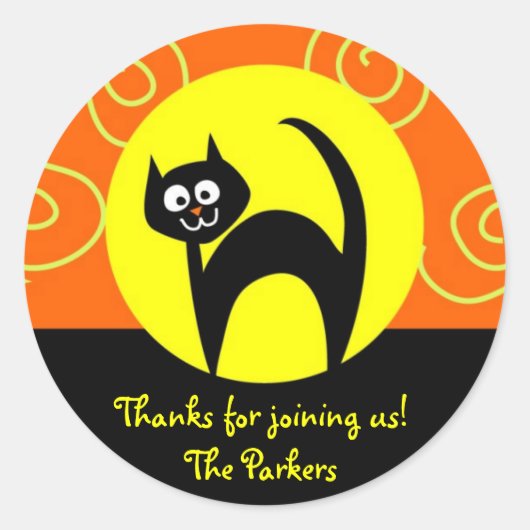 Halloween  kat Stickers (Voorkant)