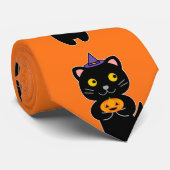 Halloween Kat Stropdas (Opgerold)