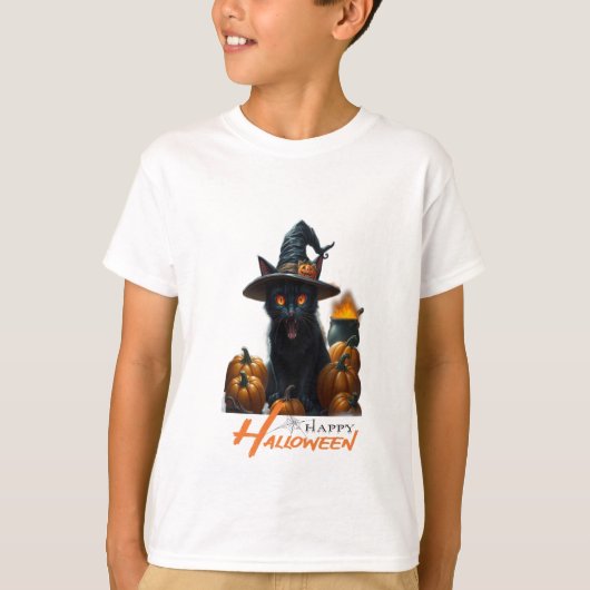 Halloween Kat T-shirt (Voorkant)