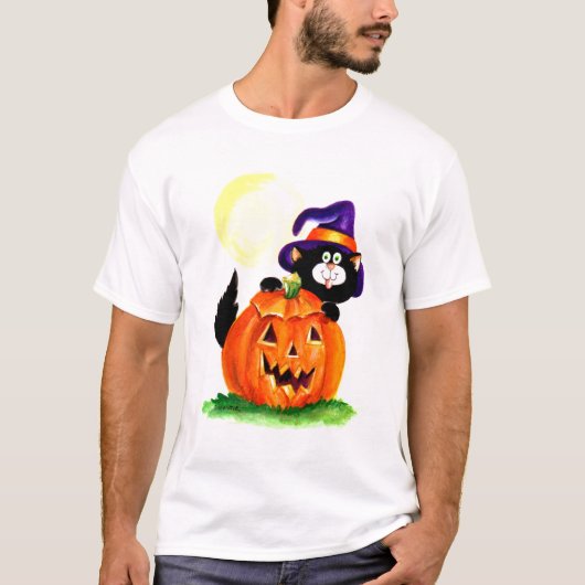 Halloween Kat T-shirt (Voorkant)