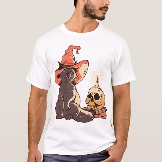 Halloween kat t-shirt (Voorkant)