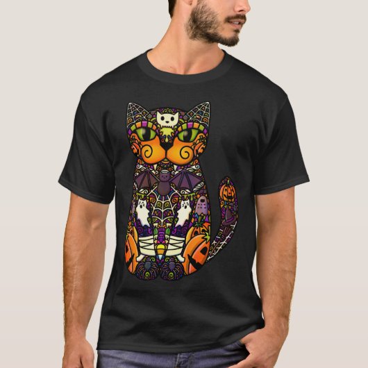 Halloween Kat T-shirt (Voorkant)