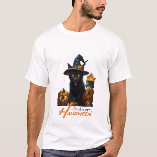 Halloween Kat T-shirt (Voorkant)
