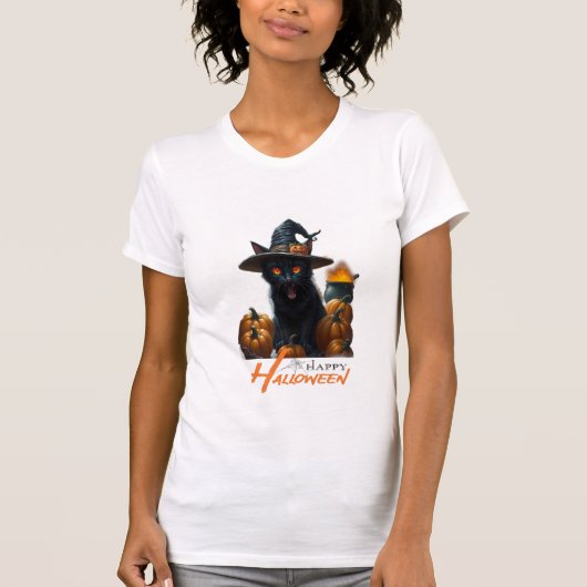 Halloween Kat T-shirt (Voorkant)
