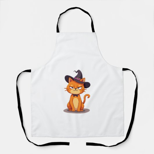 Halloween Kat T-Shirt Kitten Jack O Lantern Kat Schort (Voorkant)