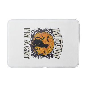 Halloween Kat T-shirt Meow Ik Ben Een Kat Vintage Badmat