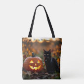 Halloween. Kat Tote Bag (Achterkant)